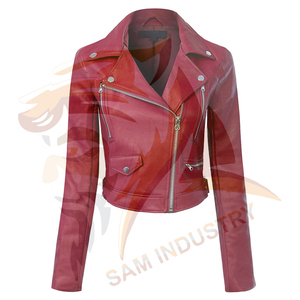Customized High Quality Ladies PU <b>Leather</b> <b>Jacket</b> <b>Long</b> Sleeves Coats Ladies <b>Leather</b> <b>Jackets</b> For Adults - Product Image 6