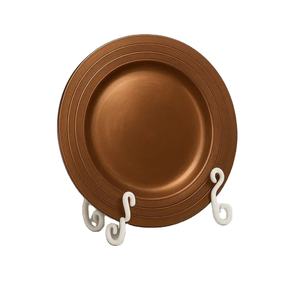 Assiette de service en acier inoxydable au design créatif antique en cuivre pour la décoration de table à la maison, dans les hôtels, pour les mariages, assiettes de service alimentaire - Product Image 1