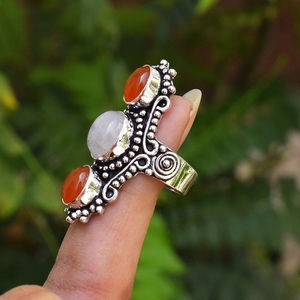 แหวนมูนสโตนเงินแท้ 925 แหวนทำมือสำหรับเธอ - Product Image 3