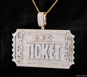 Pendentif Hip Hop Homme Femme en Argent Sterling 925 Massif Plaqué Or Jaune avec Diamant Moissanite Véritable, Breloque Tendance Certifiée GRA - Product Image 4