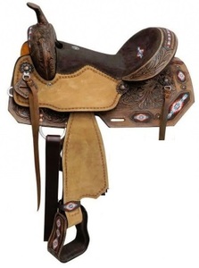 Selle de cheval western en cuir artisanal de qualité supérieure, équipement professionnel pour ranch, trail, barrel racing, fabricant et exportateur - Product Image 2