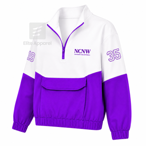 Sudadera con Cierre de Cremallera Personalizada de la Hermandad NCNW, Color Azul y Blanco, Logotipo Bordado, Informal para Mujer, Ropa Griega - Product Image 2