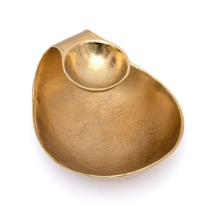 Bol de service de luxe à 2 niveaux en métal pour chips et trempettes, avec finition texturée, idéal pour la vente en gros, la décoration de collations pour hôtels et fêtes à domicile - Product Image 3