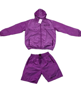 Daizen Star Unisex Lightweight Breathable Hooded Windproof Tracksuit Set Brown Nylon Casual Autumn Wear Zipper Pockets Elastic - Product Image 3