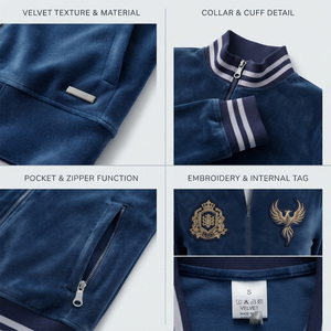 Ensemble de survêtement deux pièces pour femme, en velours d'hiver, avec broderies et patchs, style urbain, manches longues, couleur unie, col à capuche, décontracté - Product Image 5
