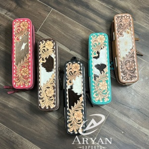 กระเป๋าใส่เครื่องหนีบผมและเครื่องม้วนผมหนังวัวแท้ลายสลัก รุ่นใหม่มาแรงปี 2026 ทนความร้อน สำหรับจัดเก็บและพกพา - Product Image 1
