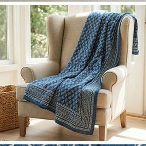 Sanganer Cotton Kantha Queen Size <b>Throws</b> Hand Block Printed <b>Large</b> Width Handmade Indian Quilt Artisan Bedroom Home Textile - Product Image 3