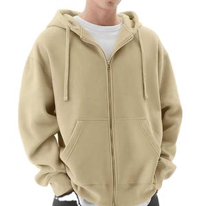 Vente flash - Sweat-shirts à capuche pour hommes tendance, coupe ample, avec deux poches personnalisées, fermeture éclair, 100% coton molletonné, prix le plus bas - Product Image 4