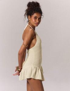 Robe Courte en Crochet Isola avec Volants Peplum, Tricotée à la Main, Style Romper, Dos Nu, pour Femme - Product Image 2