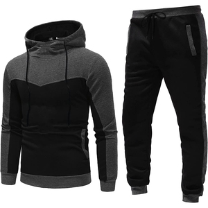 AZORES SPORTS Survêtements pour hommes en molleton 100% coton écologique de haute qualité, sweat à capuche avec cordon de serrage, pantalon de jogging, taille oversize, deux pièces - Product Image 1