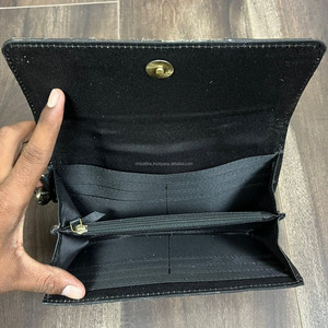 Nouveau Stock prêt OEM Service élégant usiné à la main en cuir à carreaux pochette de bracelet prix de gros Designer Long portefeuille pour les femmes - Product Image 6