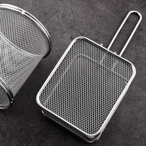 Bold Blossom Stainless Steel Kitchen Cooking Draining Strainer Mesh <b>Wire</b> French Fry Chips <b>Baskets</b> Net Dishwasher Safe Tools - Product Image 4