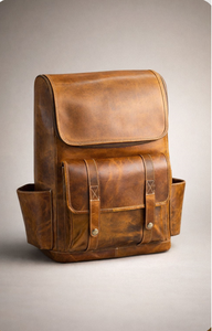 Mochila de cuero genuino premium para hombre, color marrón, ligera, duradera e impermeable, con gran capacidad - Product Image 2