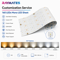 Feuille LED Mono DC24V Ultra Fine et Légère, 160 LED, CRI90 Personnalisable, Panneau LED Flexible pour Éclairage Décoratif de Comptoirs en Pierre