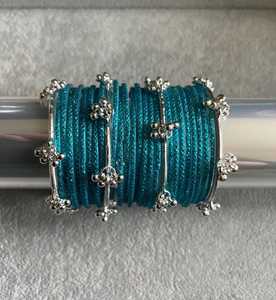 Colorful Stylish Vibrant Brown Silver Plated Trendy Geometric <b>Glass</b> <b>Bangles</b> Imitation Pearl Churiyan Set Wedding Party Wear - Product Image 3