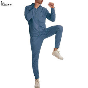 Conjunto Deportivo para Hombre, Talla Grande, con Cremallera, Precio Bajo, Logotipo Personalizado, Sudadera con Capucha, Ropa Deportiva Ajustada para Invierno - Product Image 3