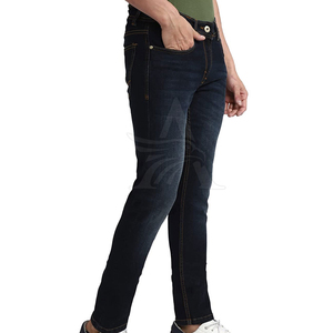 Jeans de Mezclilla para Hombre, Corte Slim Fit, Pierna Recta, Lavado Oscuro, Algodón de Peso Medio, Estilo Casual, para Otoño - Product Image 3