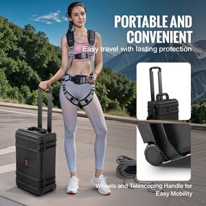 Valigia Portautensili Robusta Resistente alle Intemperie con Schiuma Pretagliata, Maniglie Estraibili e Ruote, Contenitore Impermeabile per Viaggi - Product Image 6