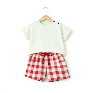 95% Bamboo 5% Spandex Boys <b>T</b>-<b>Shirt</b> & Shorts Set Soft Breathable <b>Toddler</b> Outfit Custom Baby Clothing OEM Private Label - Product Image 1