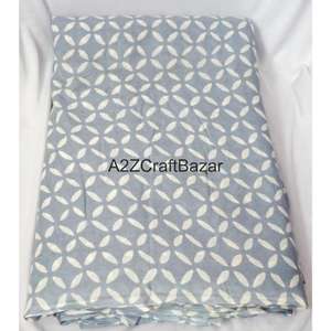 Tissu non tissé 100 % coton indien fait main Sanganeri à imprimé au bloc, écologique, respirant, séchage rapide, léger, pour robes - Vente en gros - Product Image 3