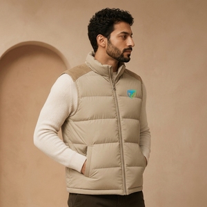 <b>Men</b> <b>Winter</b> Puffer <b>Vest</b> Durable Polyester Fabric Warm Padding Quilted Design Full Zip Front Functional Pockets Outdoor Clothing - Product Image 4