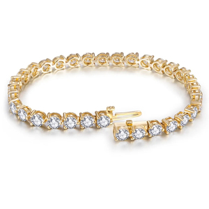 Luxury 3MM Brilliant Cut Lab grown Diamond Tennis Chain Link 10K <b>Solid</b> <b>Gold</b> Custom Hip Hop Jewelry Party Gift Charm Bracelets - Product Image 2