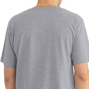 Camiseta de Manga Corta para Hombre, Color Gris Jaspeado, Cuello Redondo, Algodón Suave, Estilo Casual, Holgada, Ligera, Transpirable, Ropa Urbana de Verano - Product Image 4