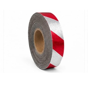 High Visibility Reflective Stripe Tape Red Silver Industrial Grade Waterproof Self Adhesive Warning Tape Bulk Wholesale Supplier - Product Image 1