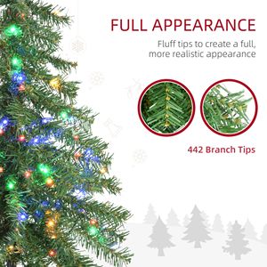 6FT Pencil Shape Artificial Christmas <b>Tree</b> with Warm White or Colorful LED <b>Lights</b> Steel Base Christmas Decorations - Product Image 5