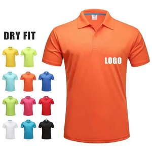 Polo à manches courtes pour homme, couleur unie, avec logo imprimé, respirant, en polyester tricoté, décontracté, coupe classique - Product Image 2