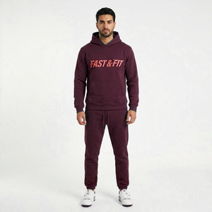 Survêtement imprimé pour homme, tendance hiver, à capuche, décontracté, uni, 100% coton, tissu confortable, prix abordable - Product Image 4