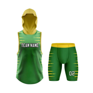 Conjunto de Uniforme Deportivo Sublimado con Capucha y Pantalones Cortos, Diseño de Puntos Azules, 7v7, 100% Poliéster Transpirable - Product Image 6