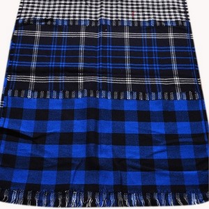 Acrylic Cutting Dobby Stole Scarf Custom Luxury Two-Side Pure long Scarf Checkered Traditional Knitted Scarf - Product Image 3