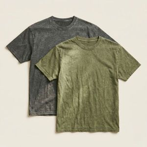 Camiseta de Hombre con Lavado Ácido, Estilo Vintage Unisex, 220 g/m², Algodón Peinado, Peso Pesado, Venta al Por Mayor, Múltiples Tallas - Product Image 1