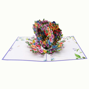 Tarjeta de Felicitación 3D con Corazón Floral, Diseño Personalizado, Hecha a Mano, Decoración para el Hogar, Día de San Valentín - Product Image 2