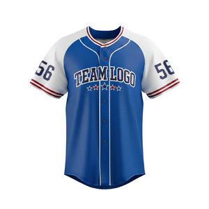 Vente flash - Ensembles de maillots de baseball en sublimation, polyester, col en V, boutons, vêtements de sport pour adultes, maillot de baseball - Product Image 4