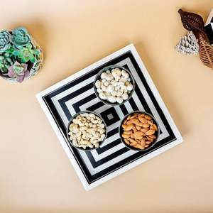 Handmade Collection Movable Resin Inlay Serving Trays with Art Deco Design Rectangle Shape Decorative Use - Product Image 5