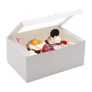 Boîte à pâtisserie personnalisée avec fenêtre, fabriquée au Vietnam, pour 6 cupcakes, avec plateau d'insertion de qualité alimentaire, fournitures de décoration de gâteaux - Product Image 1