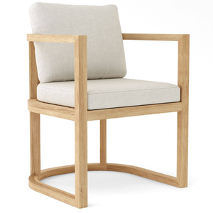 Luxury Style Dining Set Rectangular Slatted <b>Table</b> 6 Cushioned with Teak Wooden Frame Material for Home Decoration - Product Image 4