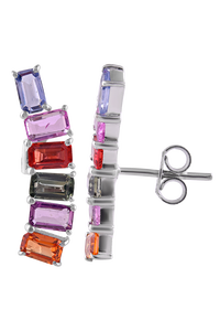 Pendientes de Zafiro Múltiple en Plata de Ley 92.5 KLST-30835 - Product Image 4