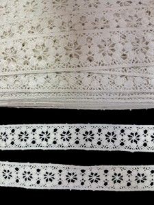 Cinta de Encaje Floral de Algodón Blanco de Alta Calidad con Adornos de Estrellas Vintage para Decoración de Bodas y Embellecimiento de Prendas - Product Image 5