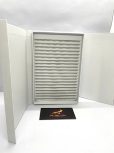 ถาดขนตาคุณภาพสูง แฮนด์เมด แบบพัดสำเร็จรูป ฐานแหลม สีดำด้าน ต่อขนตา XL XXL 0.07 - Product Image 2