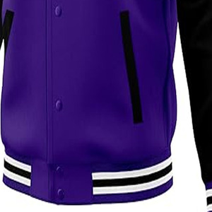 Custom Men's Varsity <b>Jacket</b> with Wool Sleeves <b>Winter</b> Stand Collar Patchwork Cartoon Geometric Design - Product Image 1