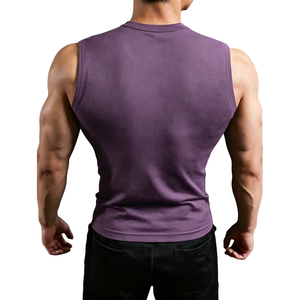 <b>Mens</b> Sleeveless <b>Muscle</b> Tank <b>Top</b> Athletic Gym Workout Fitted Training Bodybuilding Sportswear Polyester Knitted Breathable - Product Image 2