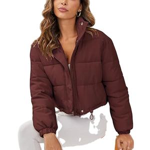 เสื้อแจ็คเก็ตครอปท็อปแบบสั้นสำหรับผู้หญิง  ผ้าถักกันน้ำ ระบายอากาศได้ดี  ซิปยาวเต็มตัว  พร้อมโลโก้ด้านหน้า  แบบสวมใส่สบายๆ - Product Image 2