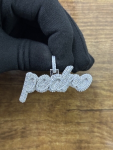 Colgante Personalizado de Plata de Ley 925 con Nombre y Moissanita VVS Brillante, Certificado SGL, Joyería Hip Hop, OEM/ODM - Product Image 4