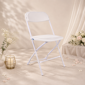 Silla Plegable de Plástico Blanca, Diseño Moderno y Resistente, Apilable, Portátil, para Jardín, Eventos, Bodas, Villas y Hoteles - Product Image 1