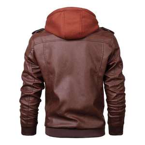 Vestes en cuir véritable unisexe respirantes et écologiques à motif gaufré, très vendues pour l'hiver, disponibles en différentes couleurs - Product Image 2