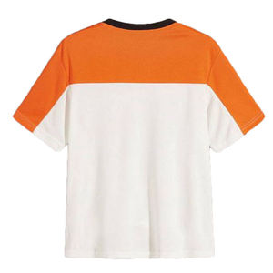 เสื้อยืดคอตตอนคัลเลอร์บล็อกพรีเมียมขายส่ง เสื้อโอเวอร์ไซส์สตรีทแวร์ผู้ชาย รับทำโลโก้ แบรนด์ส่วนตัว ผู้ผลิตเสื้อผ้าขายส่ง - Product Image 2