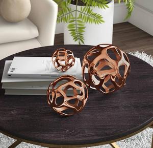 Jaffs Exports Modern Aluminium Geometric Sphere Sculpture Handmade Eco-Friendly Durable Artistic Tabletop Decor for Living Room - Product Image 4